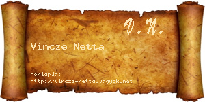Vincze Netta névjegykártya