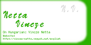 netta vincze business card